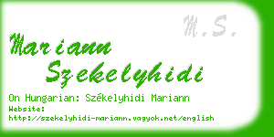 mariann szekelyhidi business card